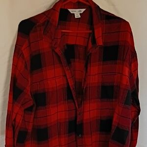 Old Navy Kids Red and Black Checkered Button Down Shirt